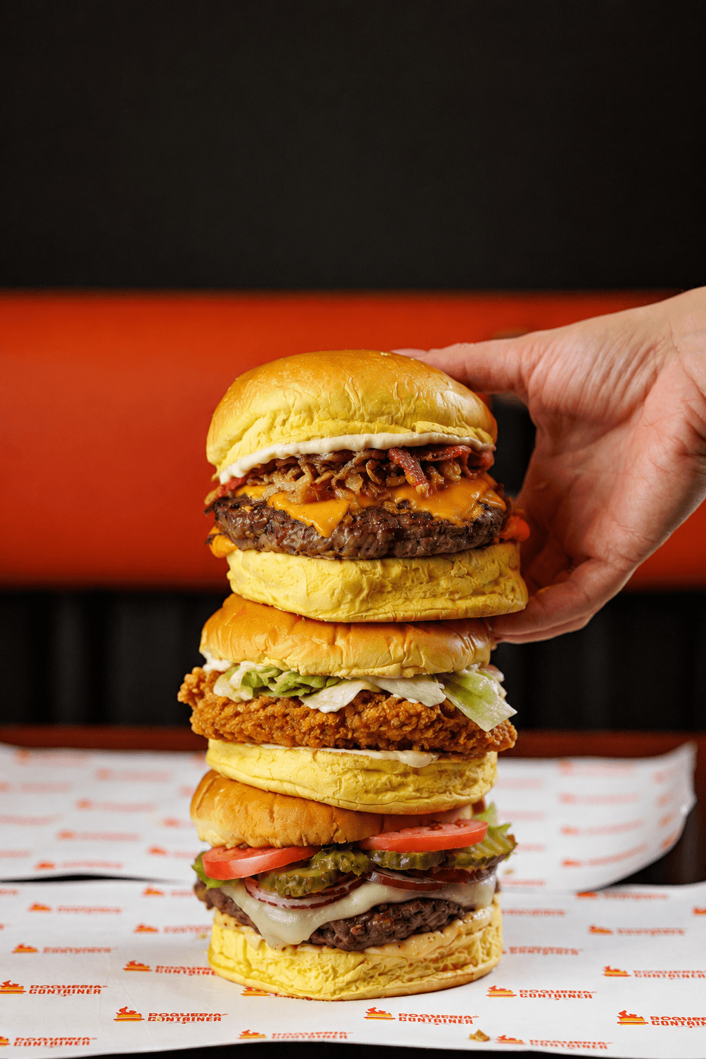 Torre de burgers artesanais