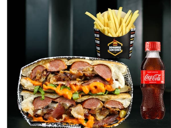 Dogão Bacon Cheddar + Batata + Coca Cola 200ml