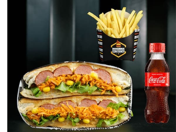 Dogão Duplo Frango + Batata + Coca Cola 200ml