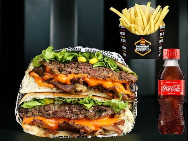 X-Burguer Bacon Cheddar + Batata + Coca Cola 200ml